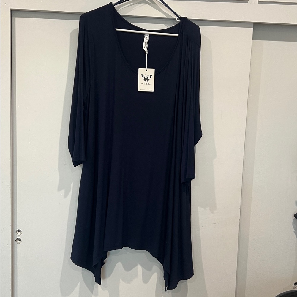 White Mark Navy Blue Tee
